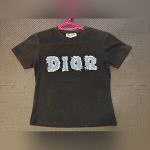 Christian Dior Black T-Shirt with Blue Accents
